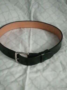 Gould And Goodrich Duty Black Leather Men's Belt with Silver Buckle Sz.32
